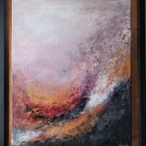 metanoia, javeriyaart, red gold , black painting, irish art